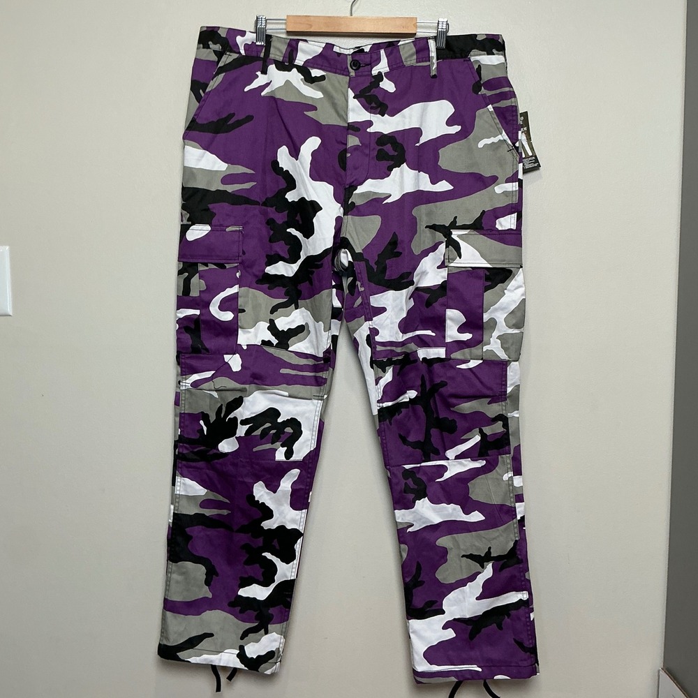 Rothco BDU Cargo Pants Men's XL Purple Camo Tactical Military NWT
